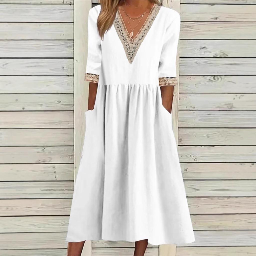 LIVIA | MIDILÄNGE KLEID MIT SPITZE