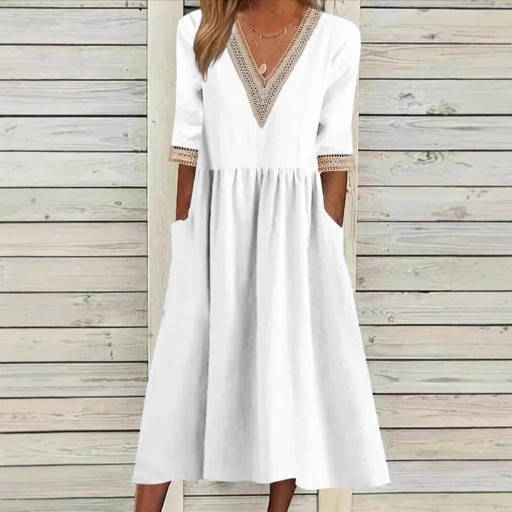 LIVIA | MIDILÄNGE KLEID MIT SPITZE