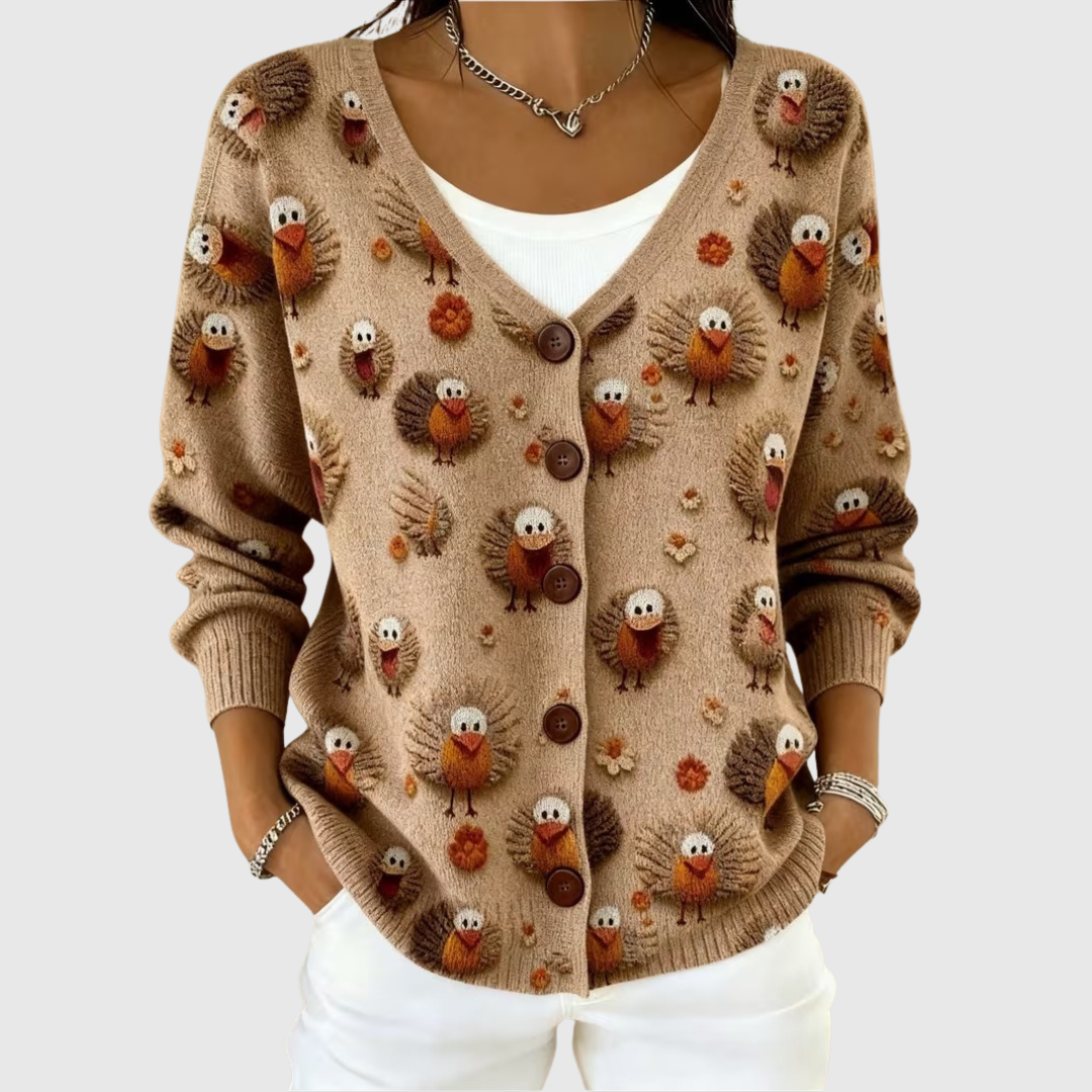 Bequemer Strick-Cardigan mit Knöpfen