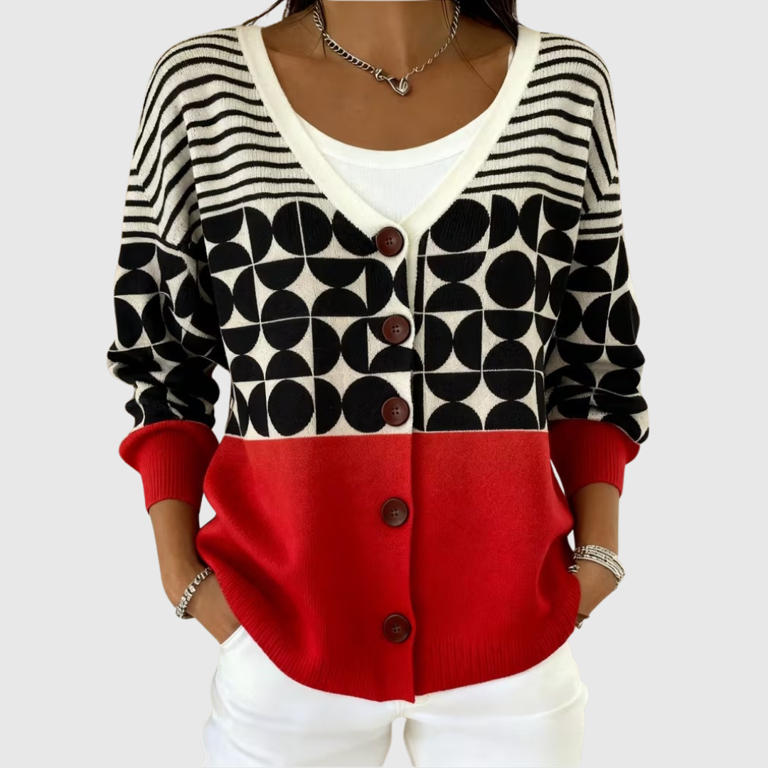 Bequemer, Knopf-Cardigan