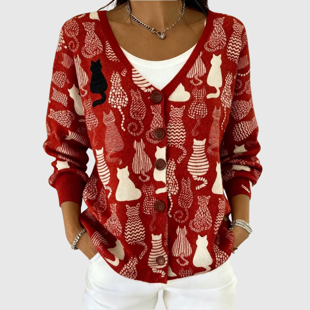 Bequemer Strickcardigan mit Knöpfen