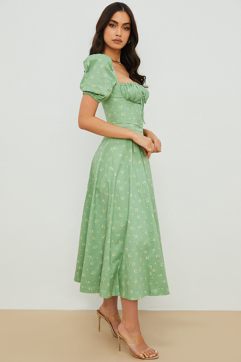 Aviana - Kleid mit Puffärmeln Bloom