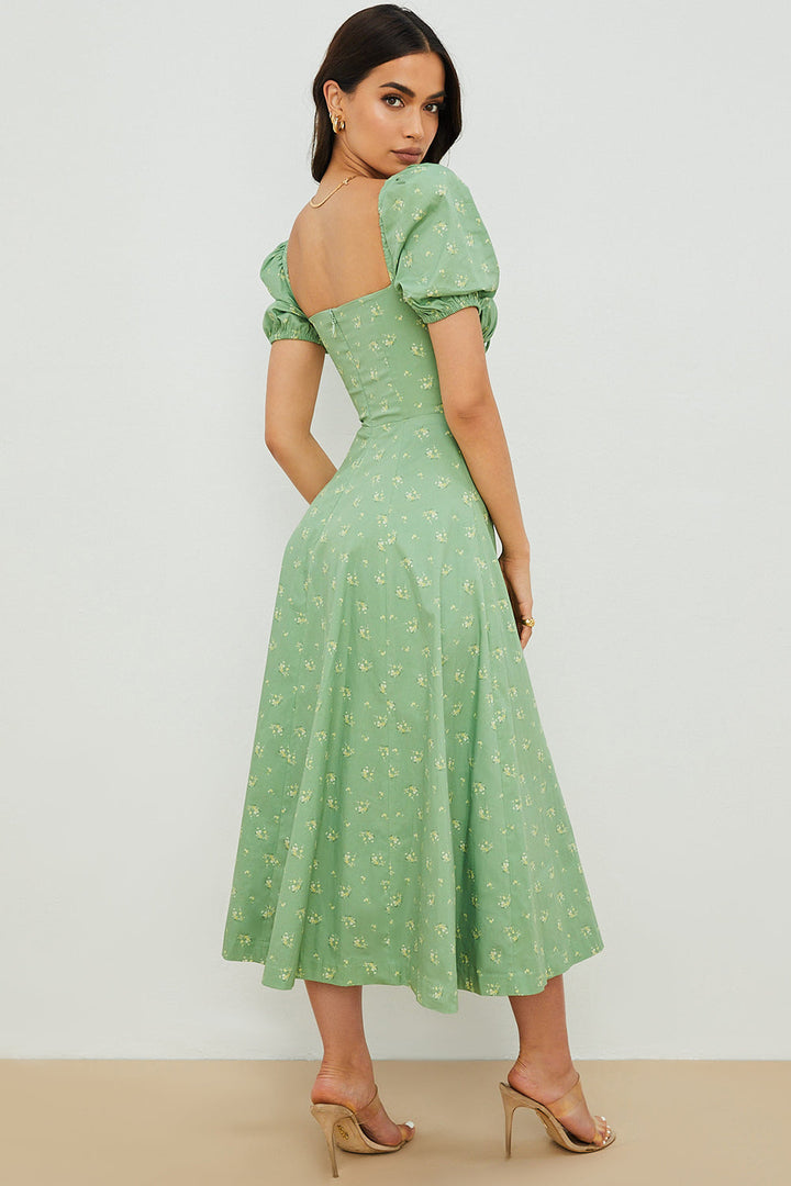 Aviana - Kleid mit Puffärmeln Bloom