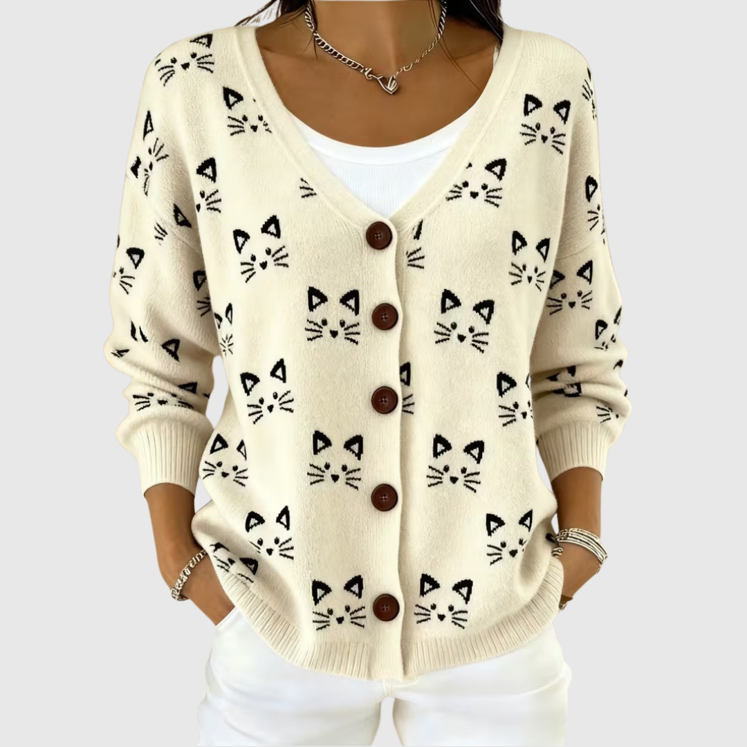 Bequemer Strickcardigan mit Knöpfen