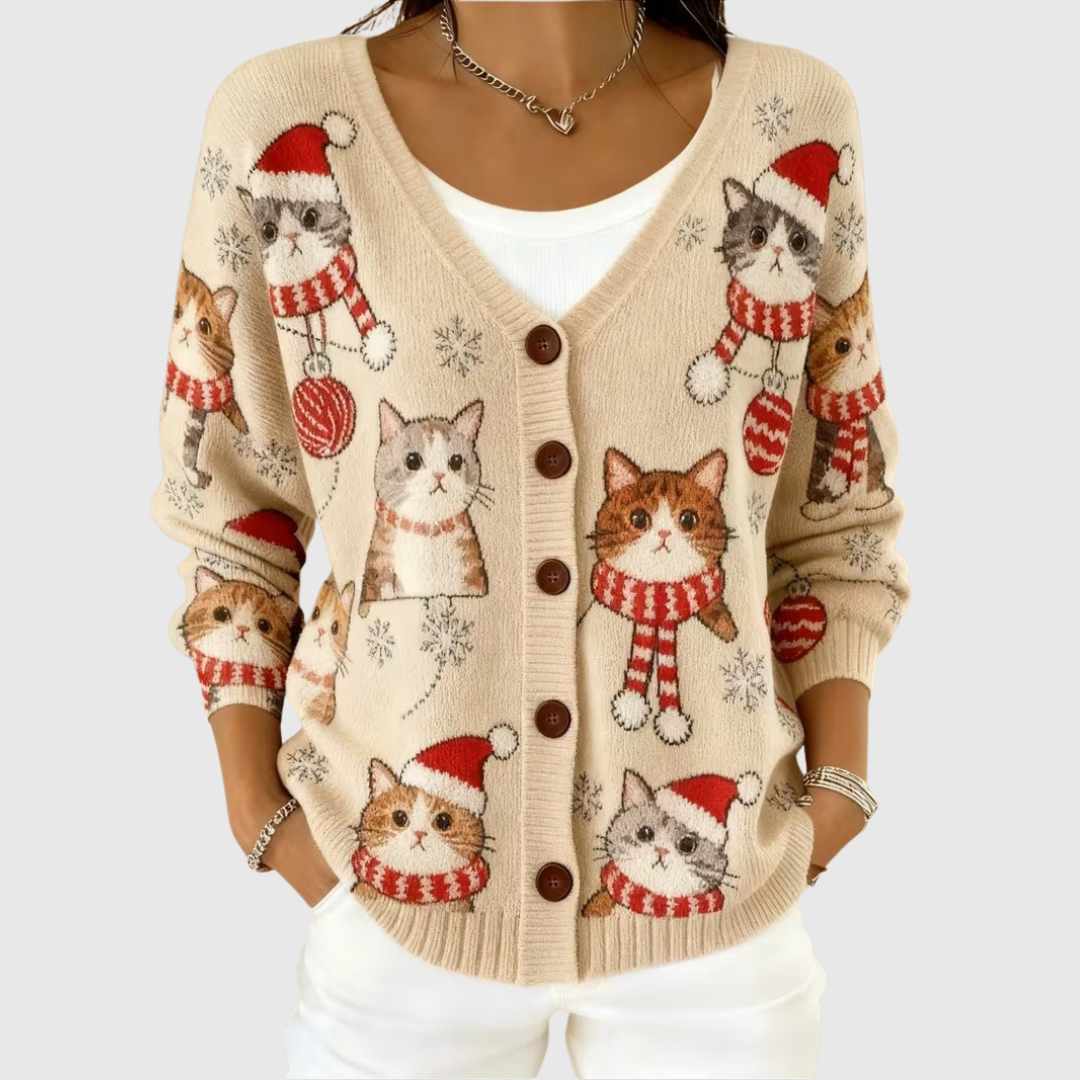 Bequemer Strick-Cardigan mit Knöpfen