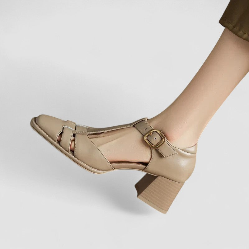 Elyxiana | Blockabsatzschuhe mit T-Riemen