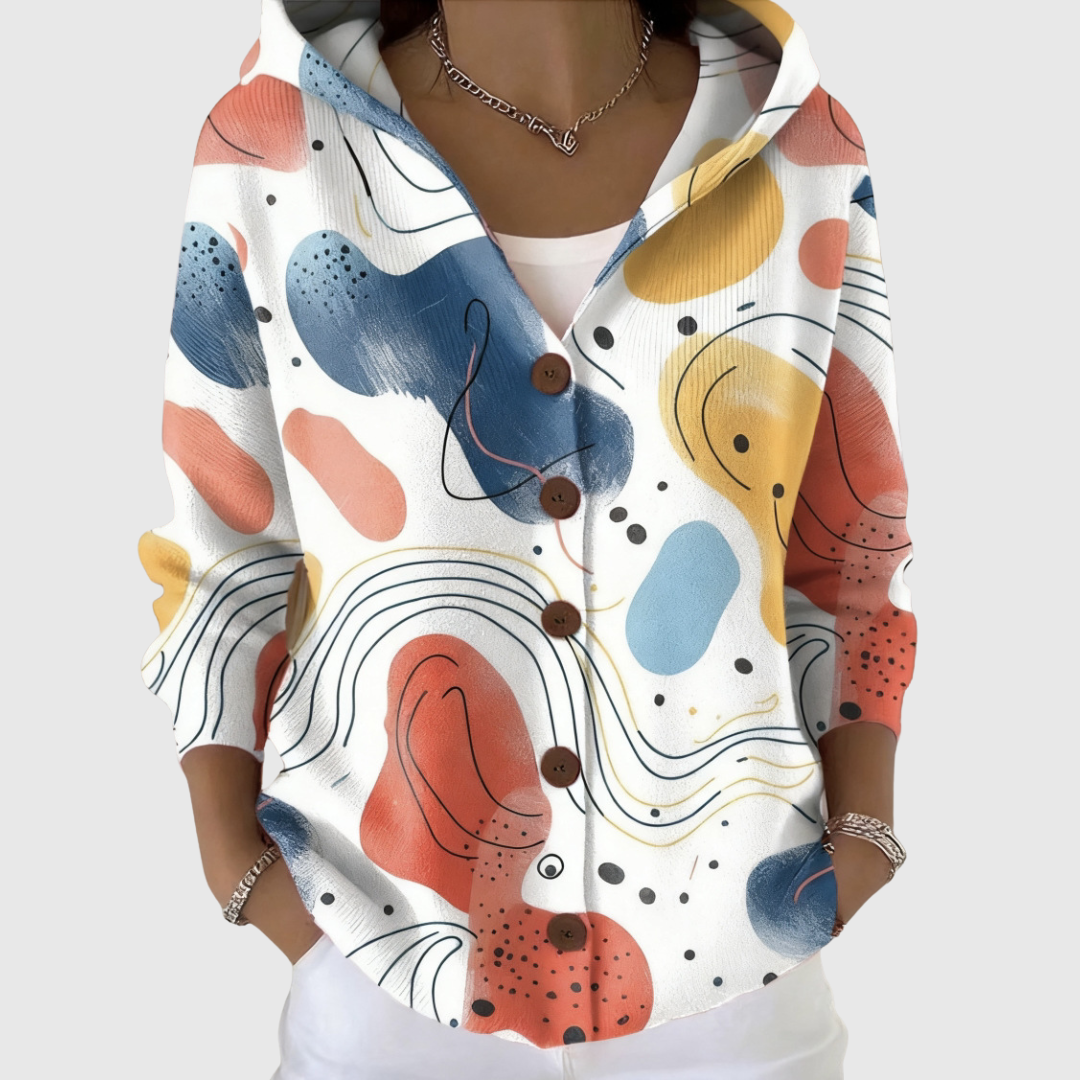 Cardigan Confort mit Kapuze aus Strick