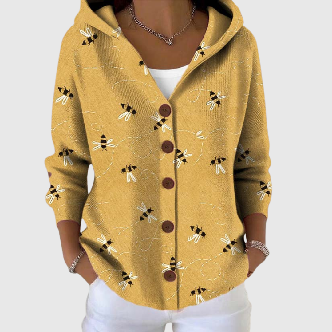 Hoodie Cardigan aus Strick