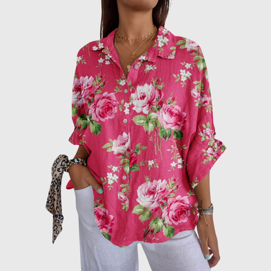 Leichte und farbenfrohe Druckbluse