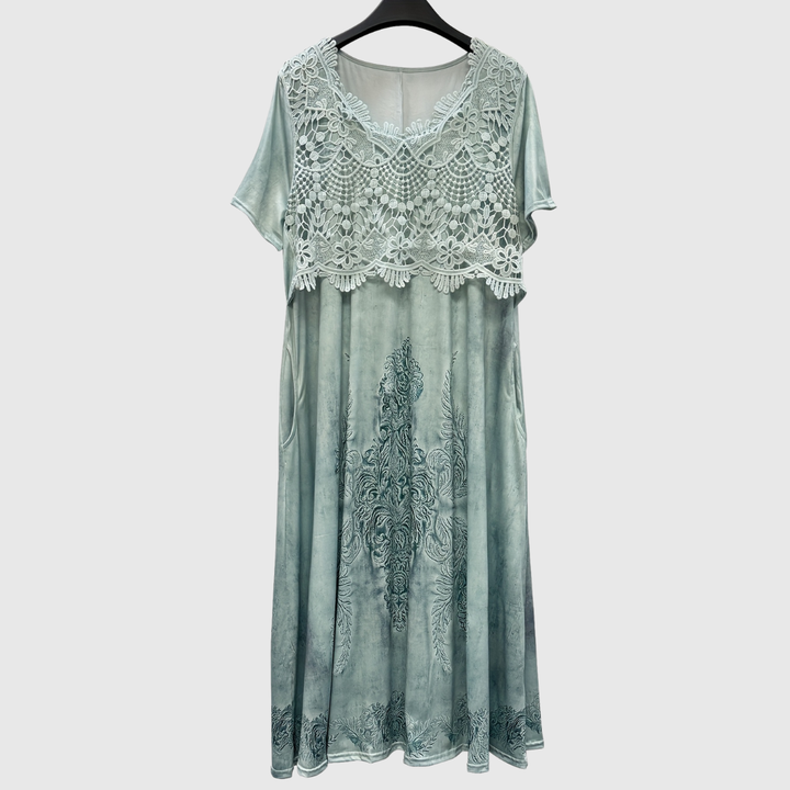 INDIGO | ELEGANTES MIDI-KLEID MIT BLUMENMUSTER