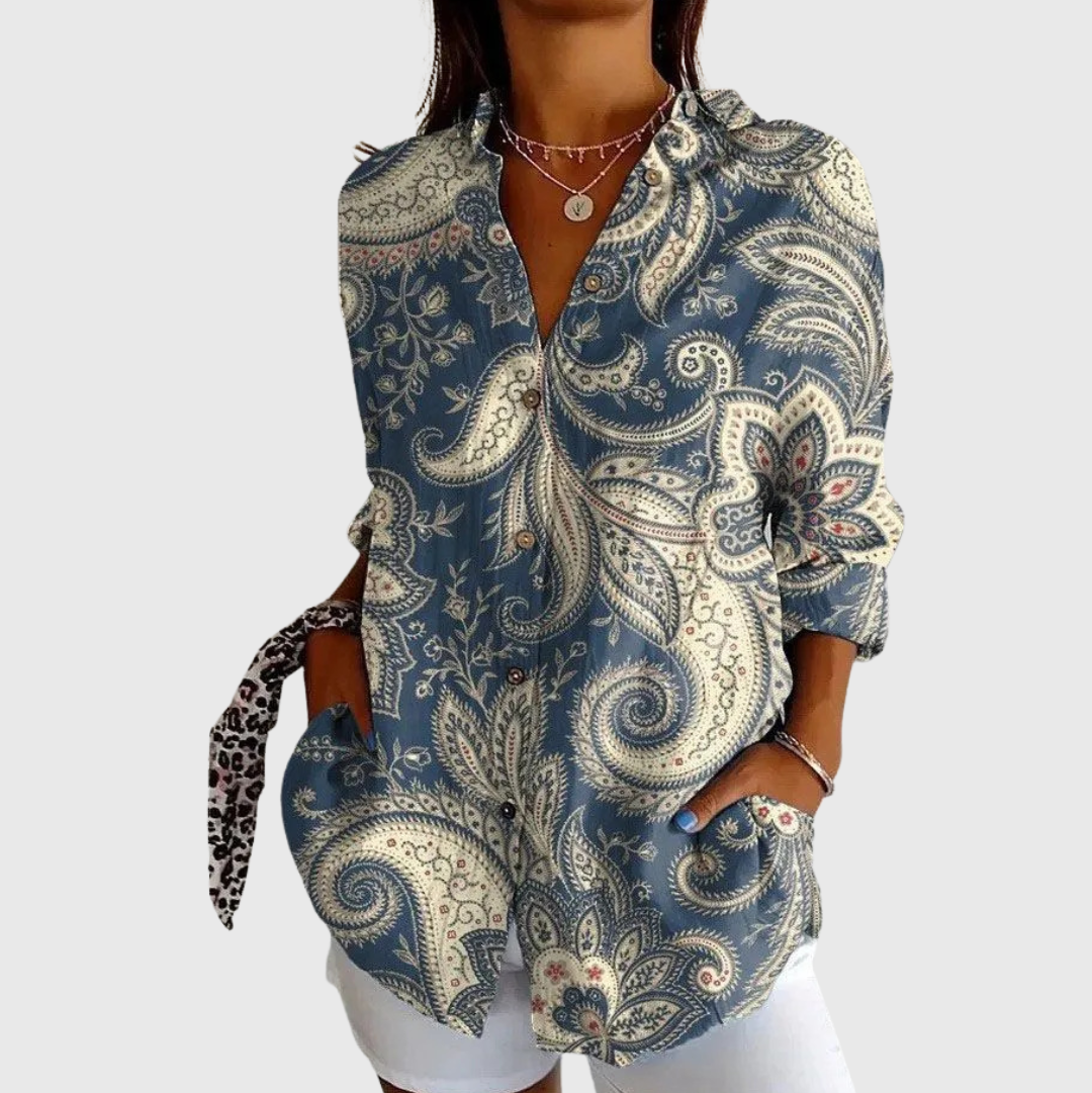Leichte und farbenfrohe bedruckte Bluse