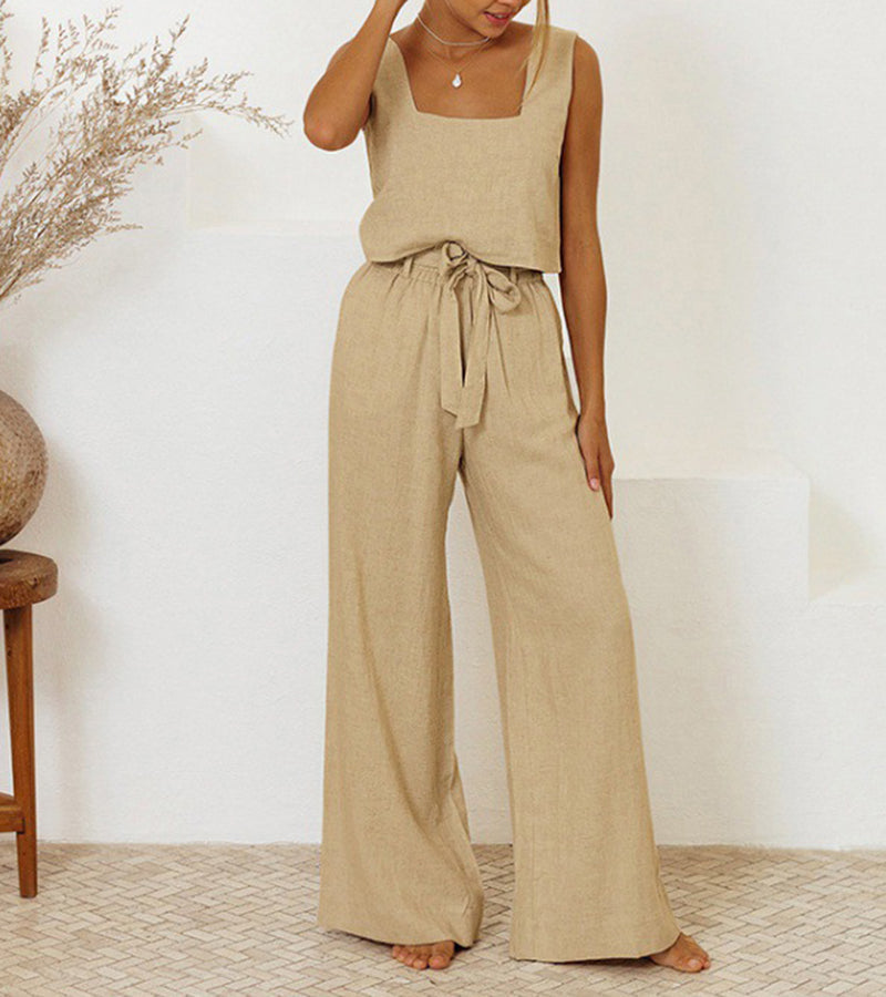 Megan - Minimalistisches Ensemble Top und Schlaghose