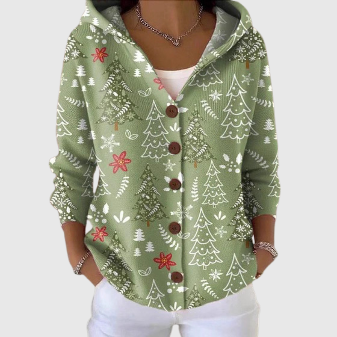 Hoodie Cardigan aus Strick
