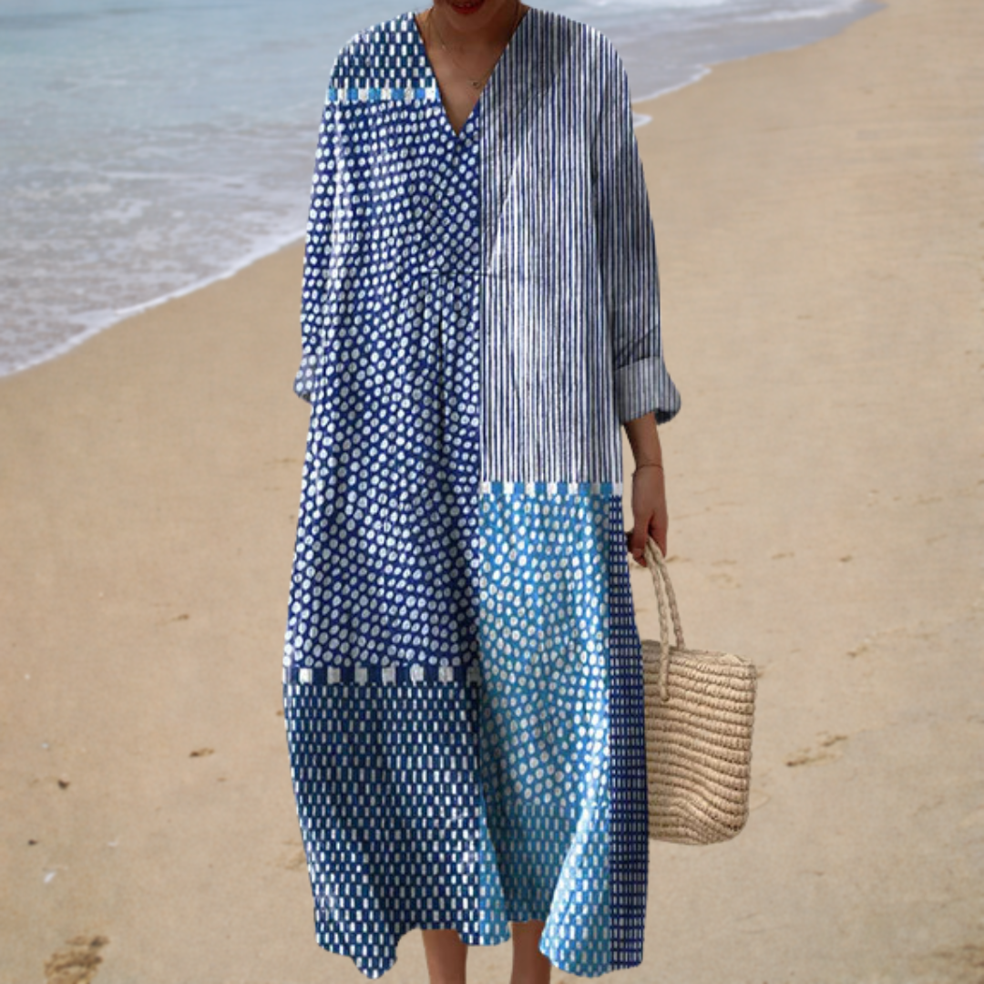 Fließendes Sommerkleid mit Druck