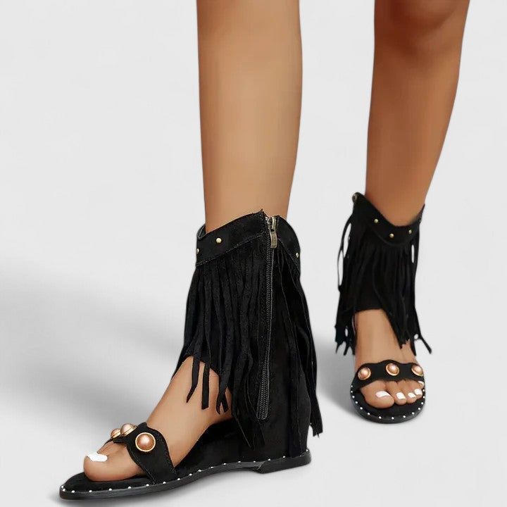 Eira - Schicke Fransen-Sandalen