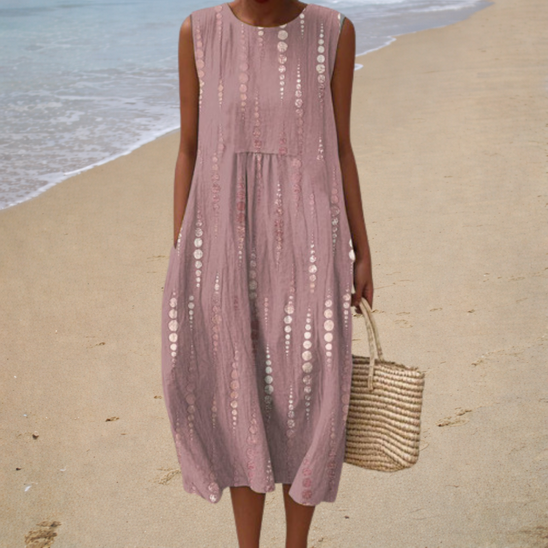 Bequemer Sommerkleid ohne Ärmel