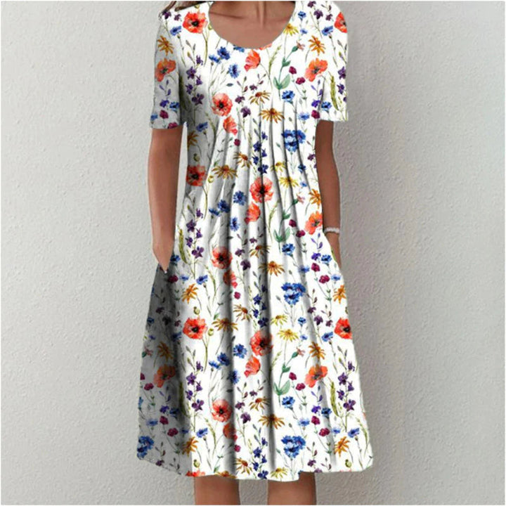 Hailey | Elegantes und lässiges Blumenkleid mit Taschen