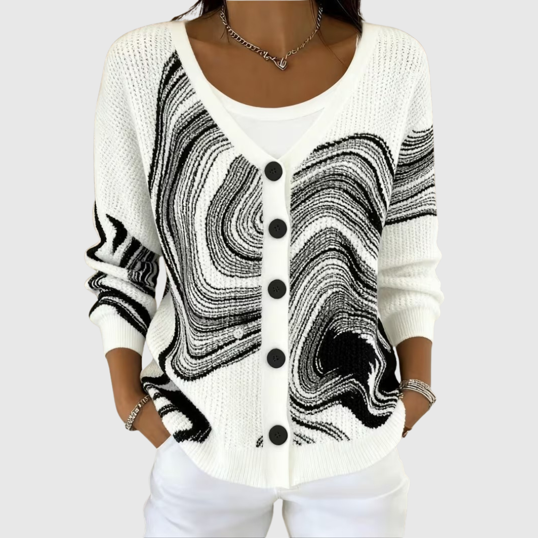 Bequemer Knopf-Cardigan
