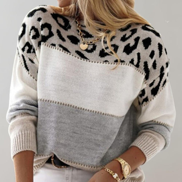Diane | Strickpullover mit Leopardenakzent