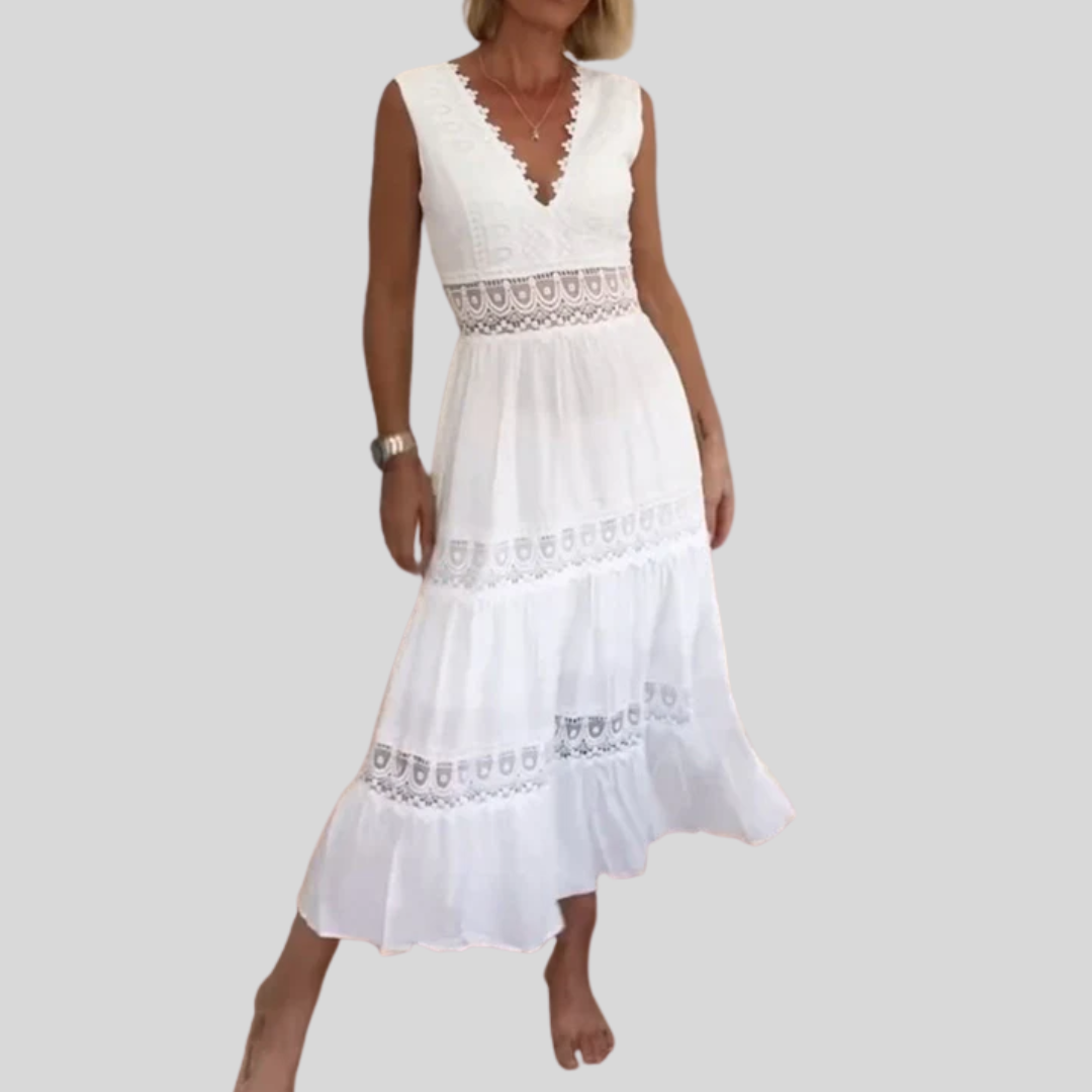 Circe - Spitzen-Camisole-Kleid mit V-Ausschnitt