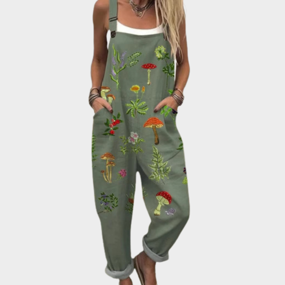 Bequeme, bedruckte Latzhose