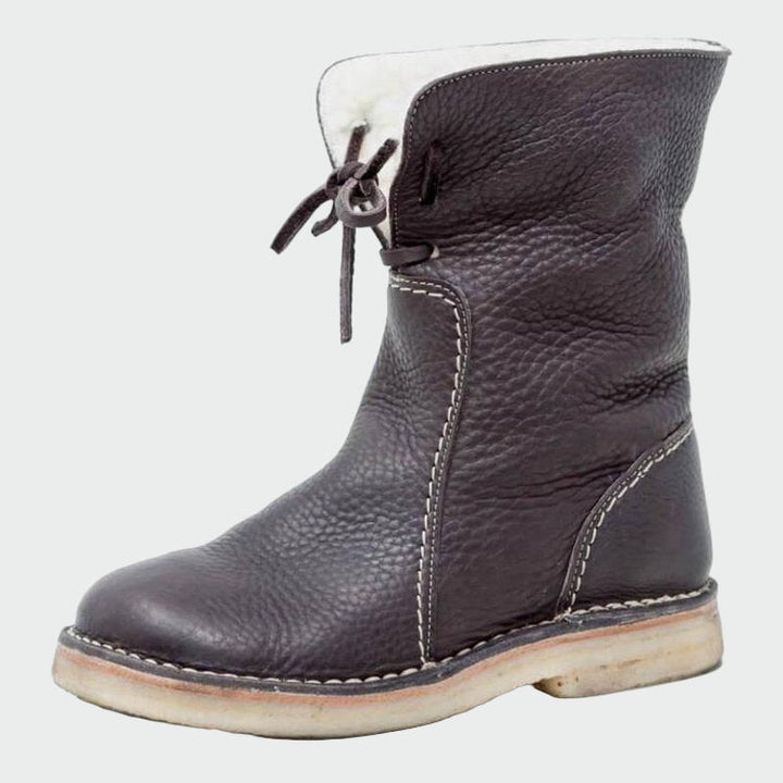 Wasserdichte Lederstiefel für Herren mit Wollfutter