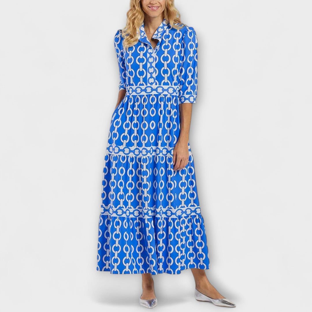 JULIANA | MIDI-KLEID MIT KETTENMUSTER