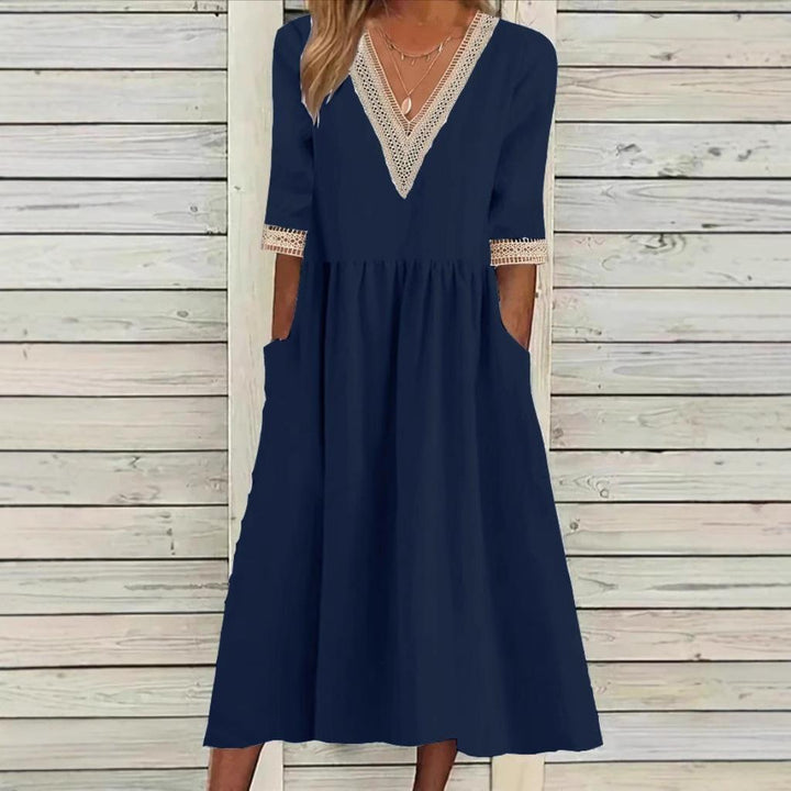 LIVIA | MIDILÄNGE KLEID MIT SPITZE