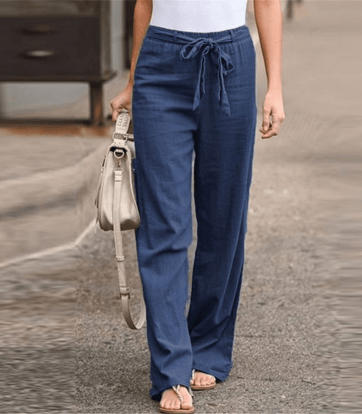 Joleen - Damen Freizeithose mit Kordelzug und elastischem Bund