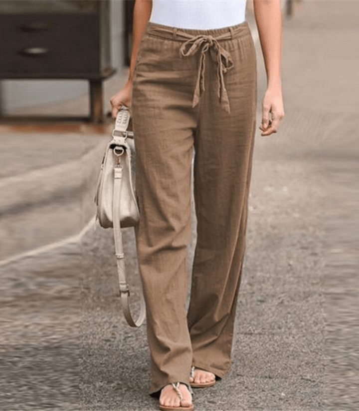 Joleen - Damen Freizeithose mit Kordelzug und elastischem Bund