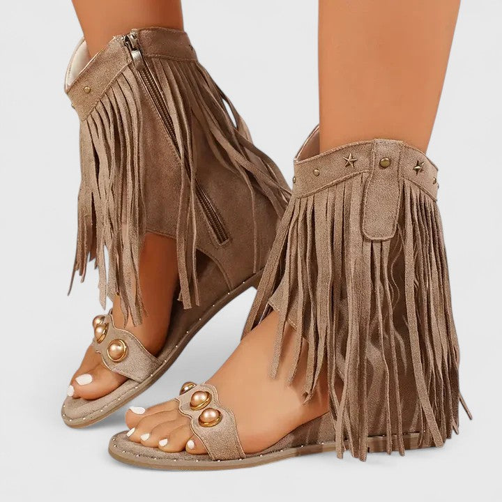 Eira - Schicke Fransen-Sandalen