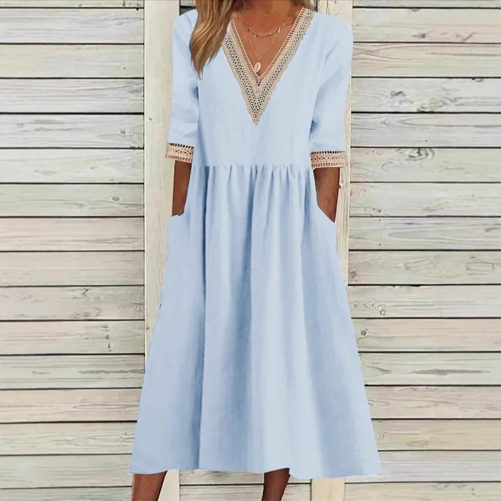 LIVIA | MIDILÄNGE KLEID MIT SPITZE
