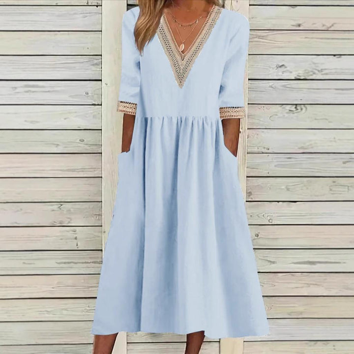 LIVIA | MIDILÄNGE KLEID MIT SPITZE